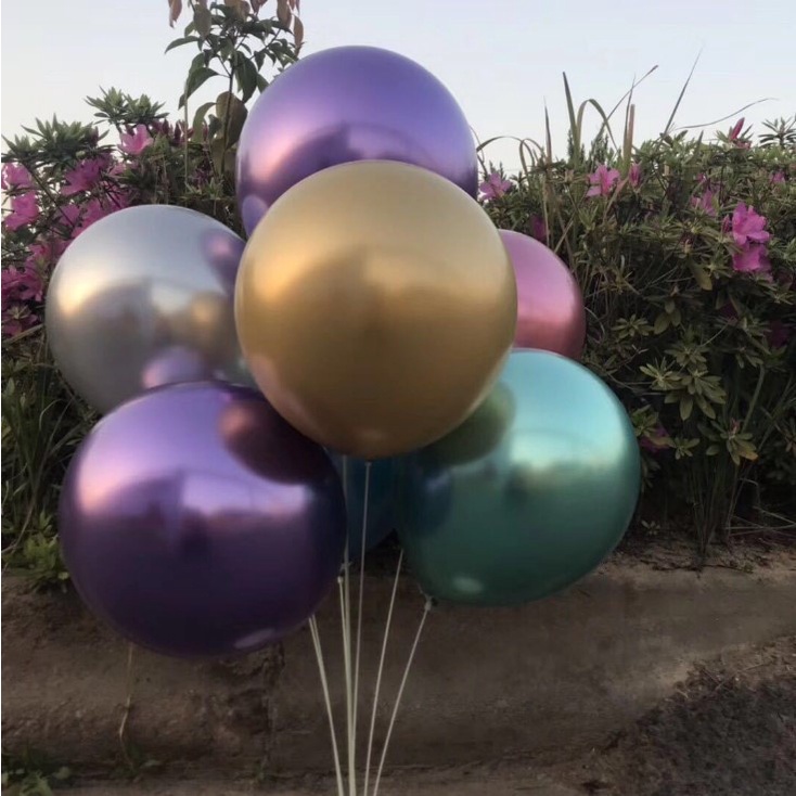 Bong Bóng 18 Inch Mạ Kim Loại Crom Dùng Trang Trí Tiệc