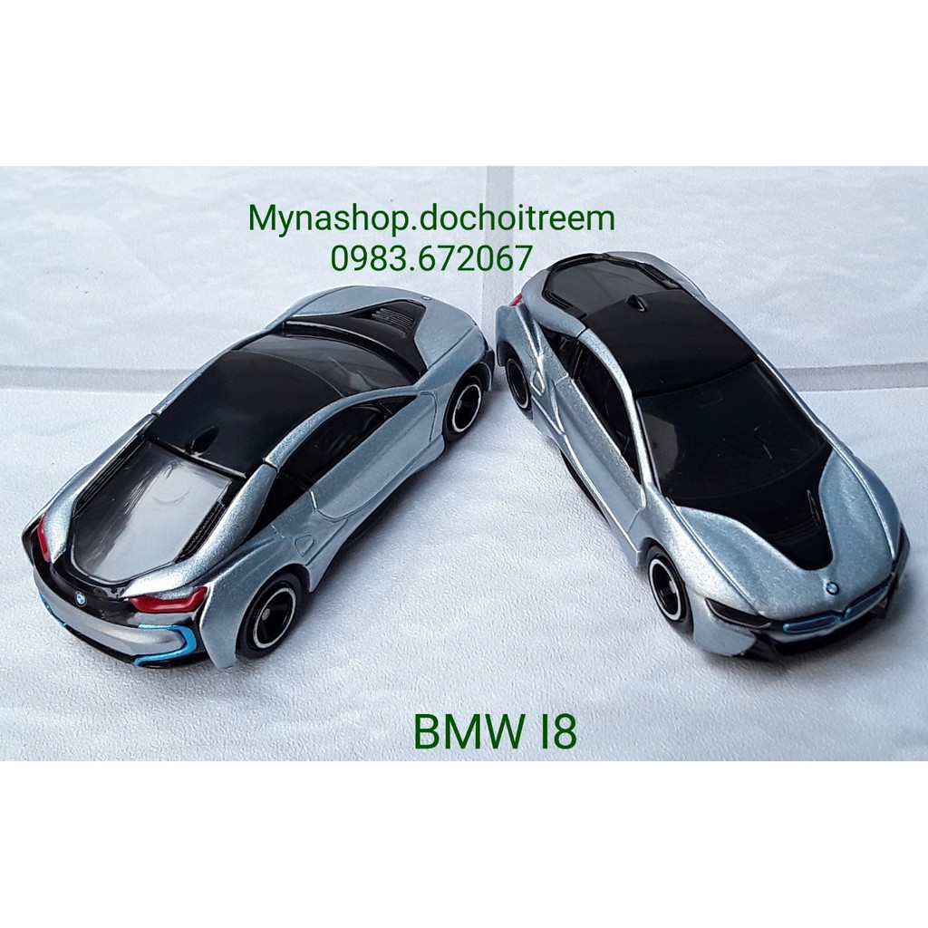 Xe mô hình tĩnh tomica không hộp - BMW I8 - màu bạc silver.