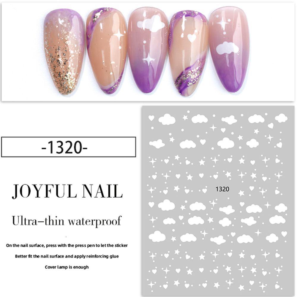 1 Nhãn Dán Trang Trí Móng Tay Nghệ Thuật Tự Dính Hình Đám Mây/Ngôi Sao Thời Trang Mùa Hè Mới