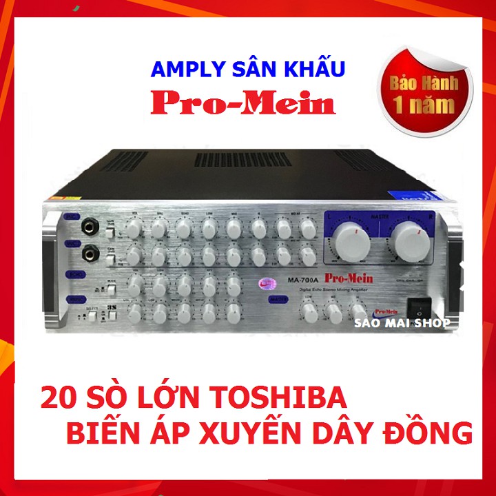 [Công suất lớn] Amply Biến Áp Xuyến Pro-Mein MA 700A - Ampli Chuyên Loa Sân Khấu Ngoài Trời