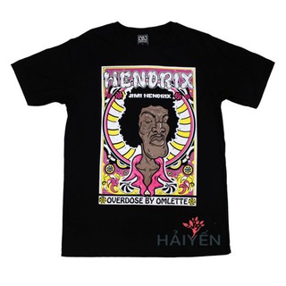 Áo thun Thái Lan màu đen in 3D hình nghệ sĩ rock Hendrix T0007