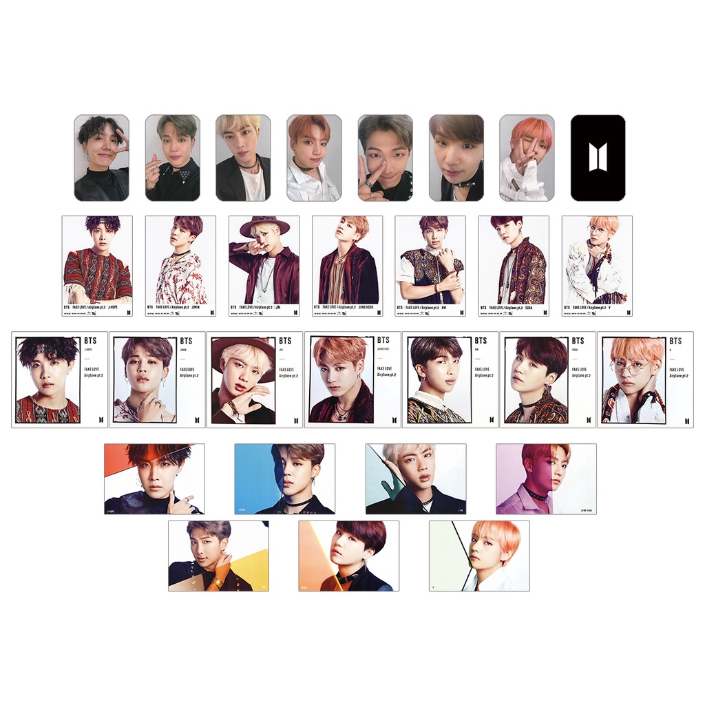 Kpop BTS Bangtan Boys FAKE LOVE / AIRPLANE PT. Bộ sưu tập 2 thẻ ảnh