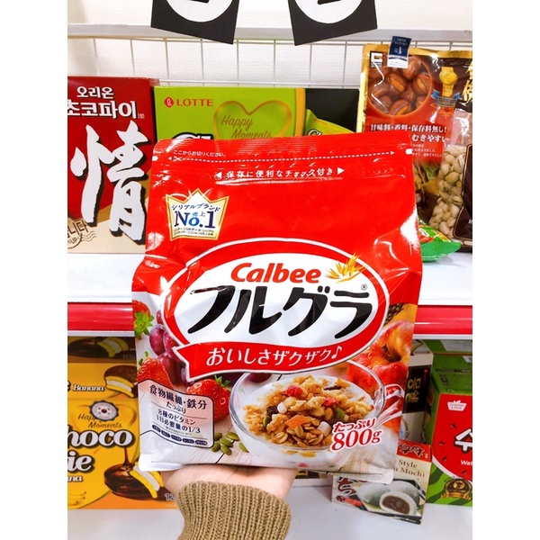 [Mã 252FMCGSALE giảm 8% đơn 500K] ngũ cốc Calbee Nhật Bản túi đỏ 800G date 4/2022
