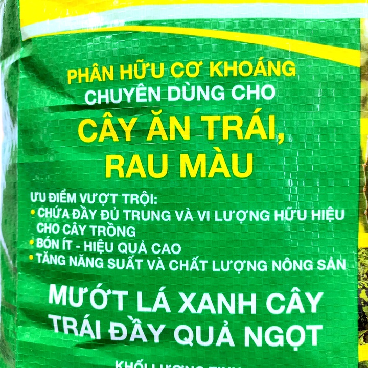 PHÂN HỮU CƠ KHOÁNG CHUYÊN DÙNG CHO CÂY ĂN TRÁI, RAU MÀU