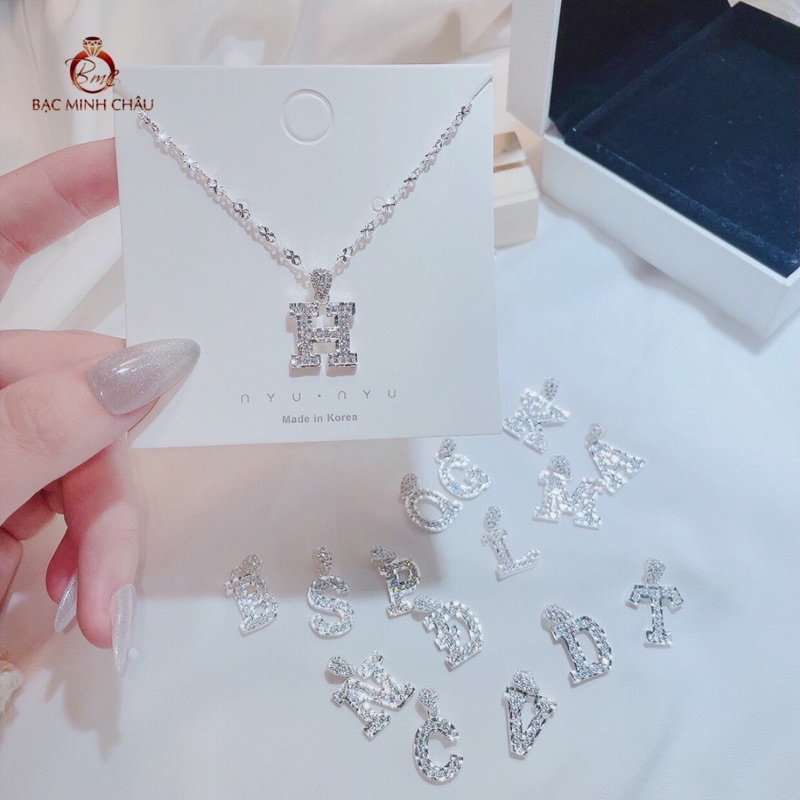 Dây Chuyền Vòng Cổ Bạc Mặt Chữ Cái Siêu Xinh Xắn Trang Sức Bạc Minh Châu