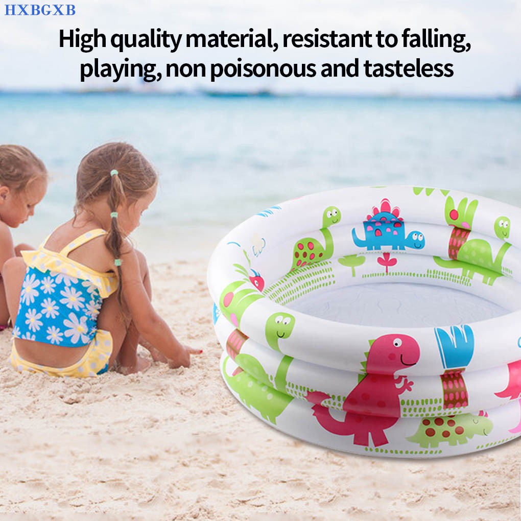 Children Swimming Pool Raft Beach Pool Inflatable Kids Printing Round 3 Rings PVC Raft Toy