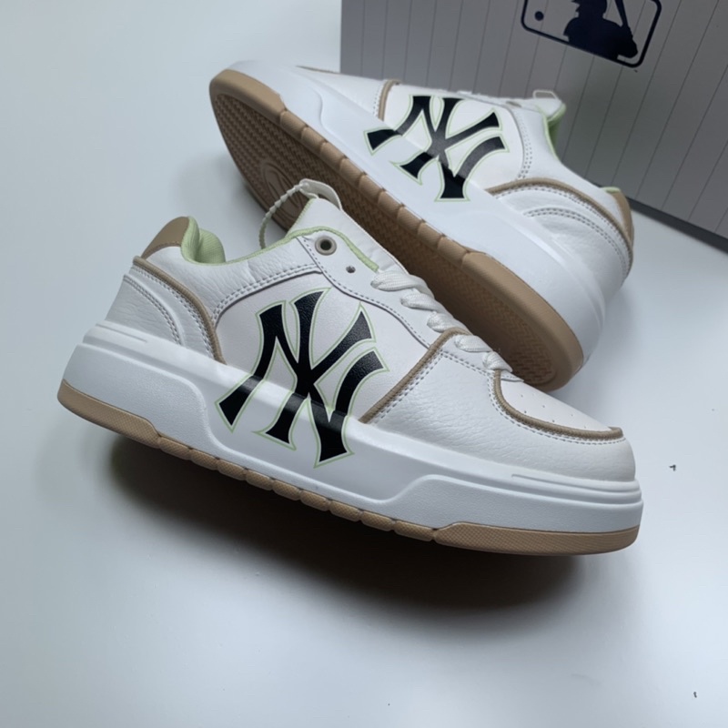 Giày MLB liner ny nâu vàng 2022 bản trung tăng chiều cao.Tặng hộp,tất,lọ tẩy