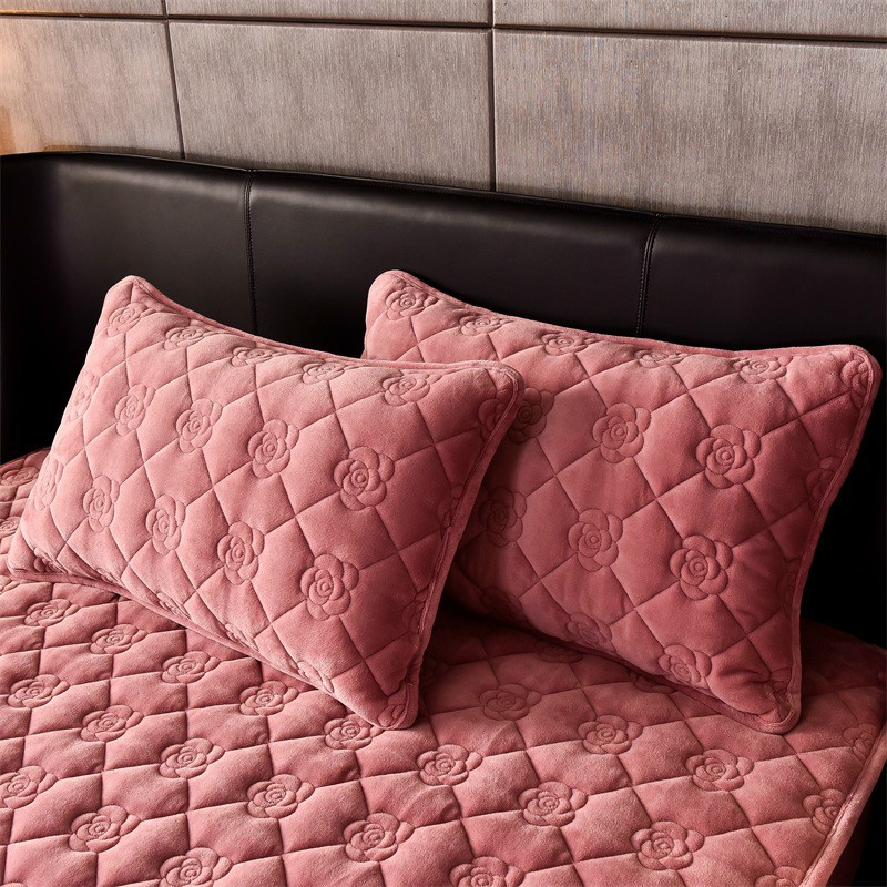 Bộ ga gối nỉ nhung trần bông mềm mịn sang trọng nhập khẩu cao cấp, thảm bọc đệm nỉ sữa đầy đủ kích thước 1m6 1m8 2m2