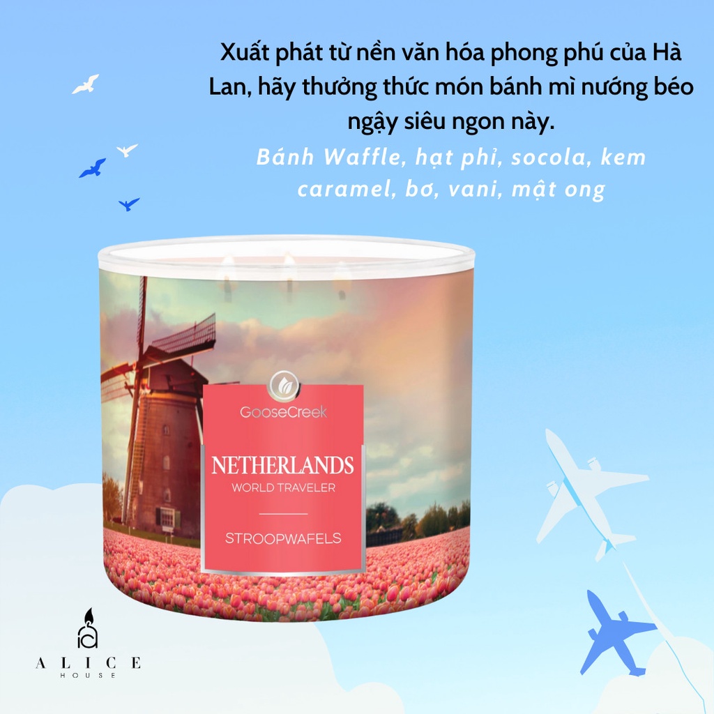 Nến thơm Goose Creek WORLD TRAVELER 3 bấc 411g