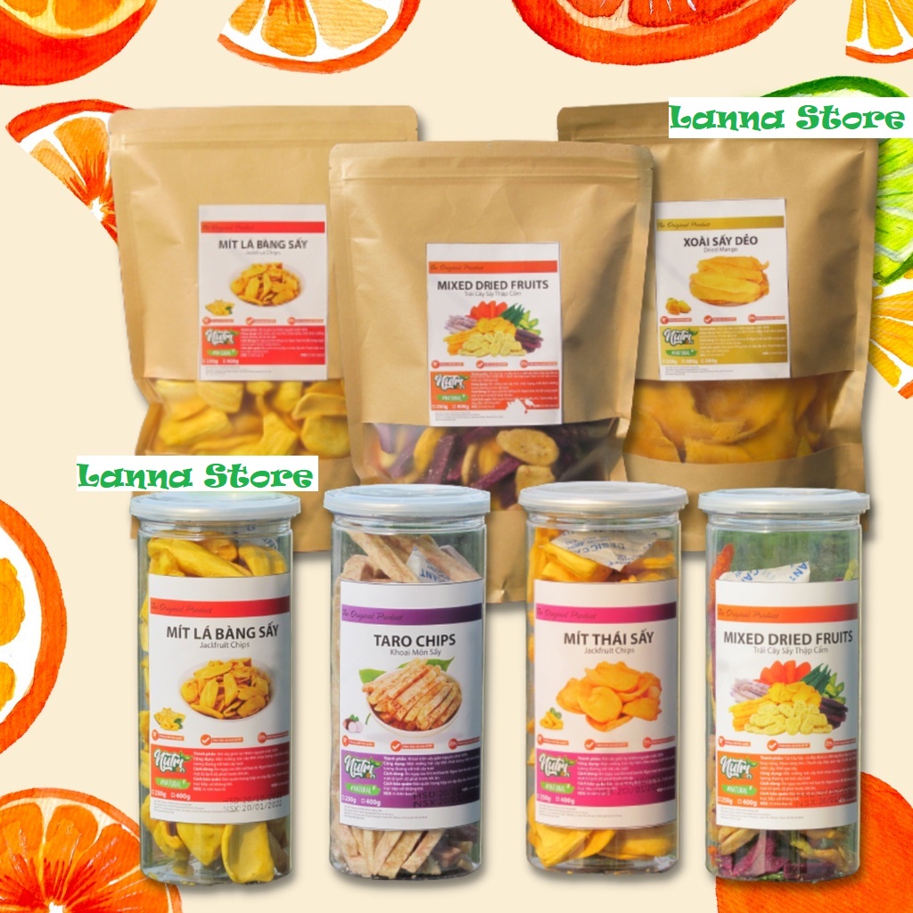 [Đủ Loại] Trái cây rau củ / Mít/ Xoài/ Chuối/ khoai lang/ khoai môn sấy cao cấp thương hiệu Nutrion