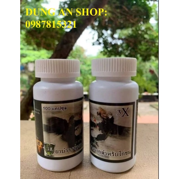 (Kích 3x Sản phẩm kích Lực cho gà trước Đá)  kích 3X cung cấp dinh dưỡng cho gà 7 ngày cuối trước khi đá. lọ 100 viên