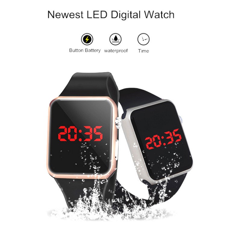 Đồng hồ kỹ thuật số có đèn led với dây đeo silicon phong cách thể thao | BigBuy360 - bigbuy360.vn