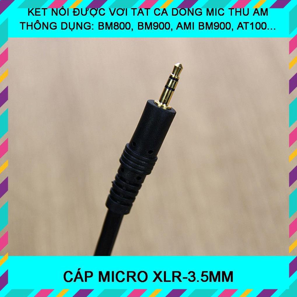 CÁP MICRO XLR-3.5MM ⚡ HÀNG CHÍNH HÃNG⚡ DÂY MIC THU ÂM BM800, BM900, AMI BM900, ISK AT100, AT350…