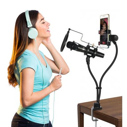 [FREESHIP] Giá đỡ micro livestream, có màng lọc mic và giá đỡ điện thoại chắc chắn