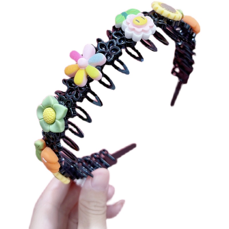 Băng Đô Cài Tóc Đính Hoa Cúc Nhỏ Họa Tiết Hoạt Hình Phong Cách Hàn Quốc Cho Nữ