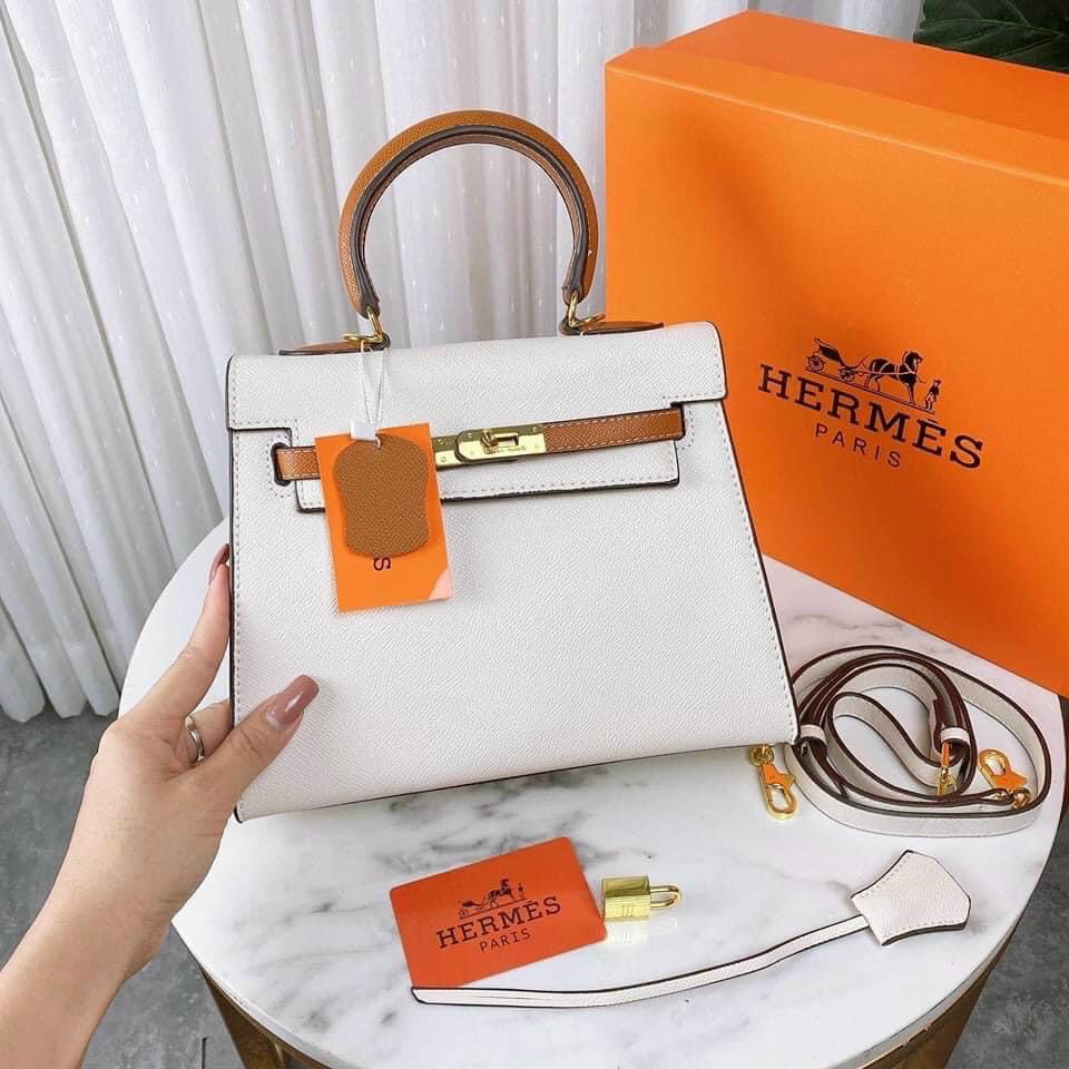 Túi kely size 25 Túi xách Nữ Hermess Dáng Cao Tặng Kèm Khăn,Có Dây Dài Đeo Chéo Cực Xinh