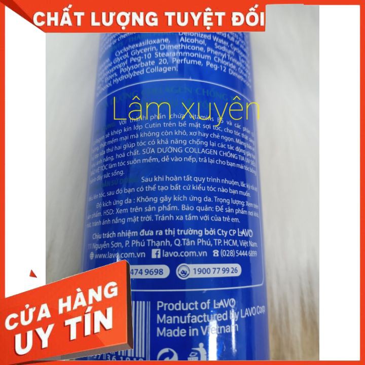 Sữa / Xịt nước dưỡng tóc Lavox Collagen 280ml xanh dương suôn mềm 😘 FREESHIP 🍔 nuôi dưỡng tóc khỏe, cải thiện, phục hồi🌻