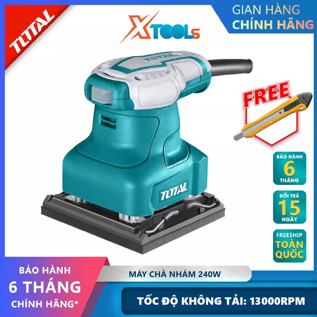 Máy chà nhám vuông TOTAL TF2231106 máy chà nhám 220V-240V/50-60Hz, Công suất 240W, 110mmx100mm, 13000rpm [XTOOLs]