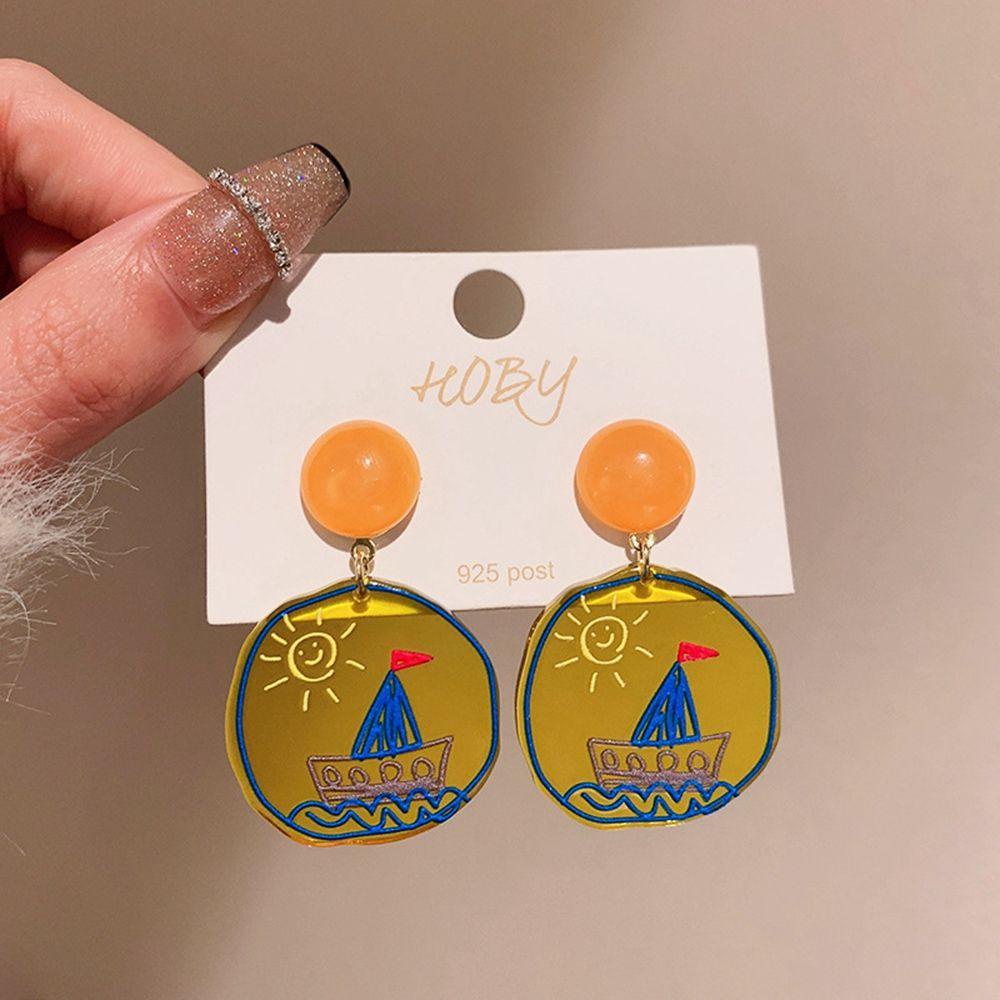 Bông Tai Hình Hoa Hướng Dương Phong Cách Hàn Quốc Thời Trang Đi Biển Cho Nữ