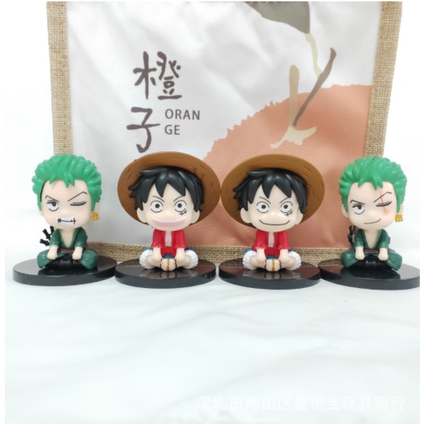 Mô Hình OnePice, Luffy Zoro Chibi Siêu Đẹp, Bộ Sưu Tập Nhân Vật, Decor - Tượng OnePiece Cao 6,5 cm