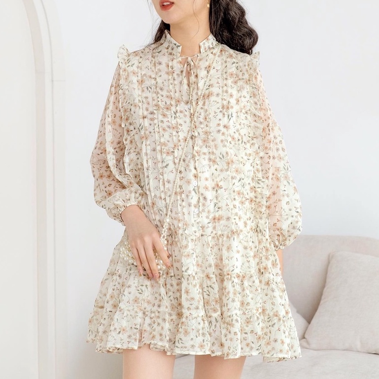 Váy voan hoa buộc nơ Naked by V - Serene Dress