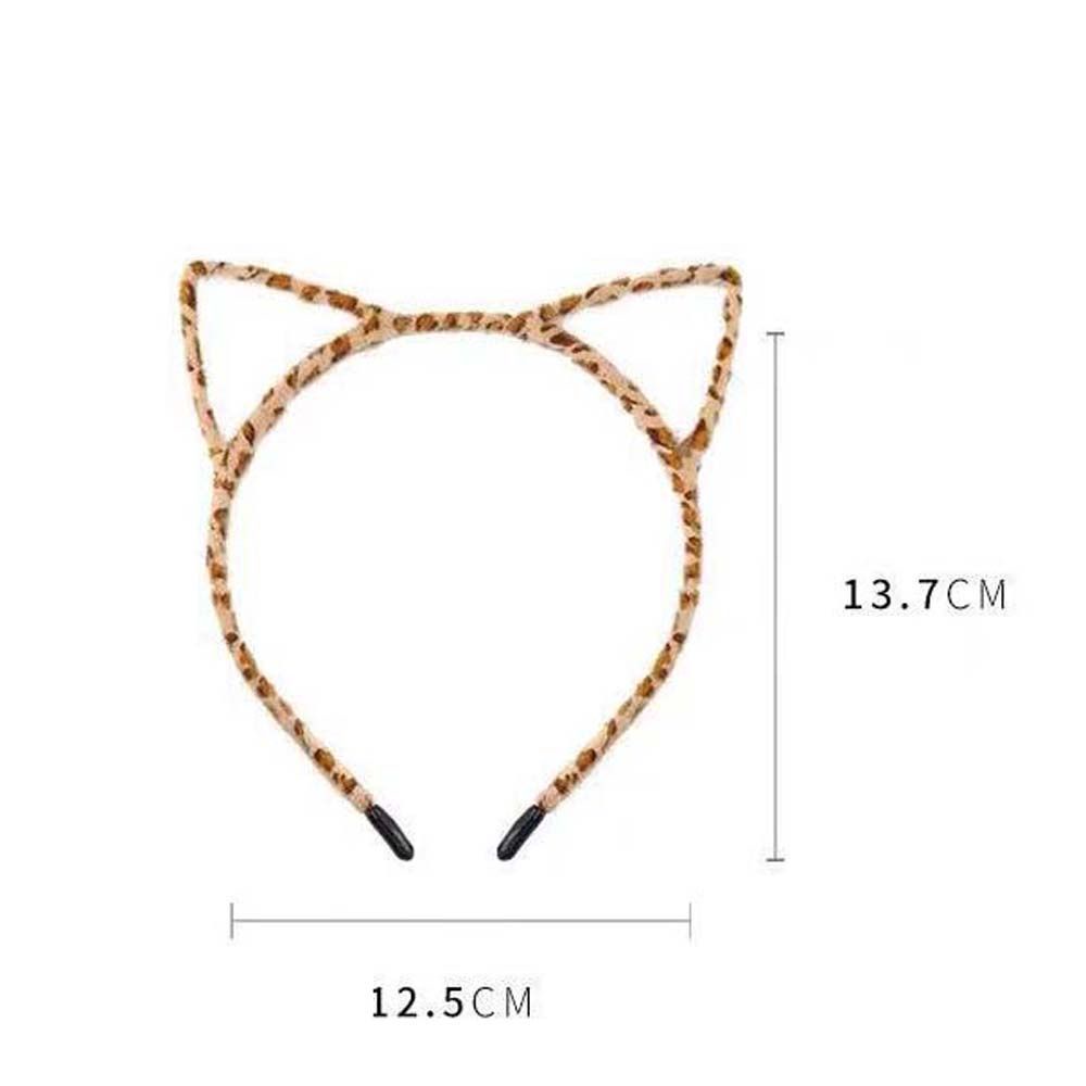 Cài tóc bằng lông nhung hình tai mèo họa tiết da báo thời trang Hàn Quốc