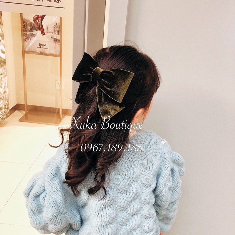 Kẹp Tóc Nơ Nhung Mẹ Con, Băng Đô Cài Tóc Cao Cấp Gắn Nơ Nhung, Kẹp Tóc Phái Nữ [ẢNH THẬT]