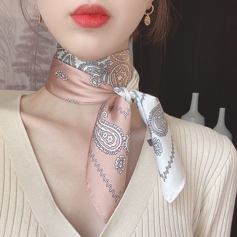 Khăn Choàng Cổ Hình Vuông 70cm Dễ Phối Đồ Thời Trang Xuân Thu Phong Cách Châu Âu Cho Nữ