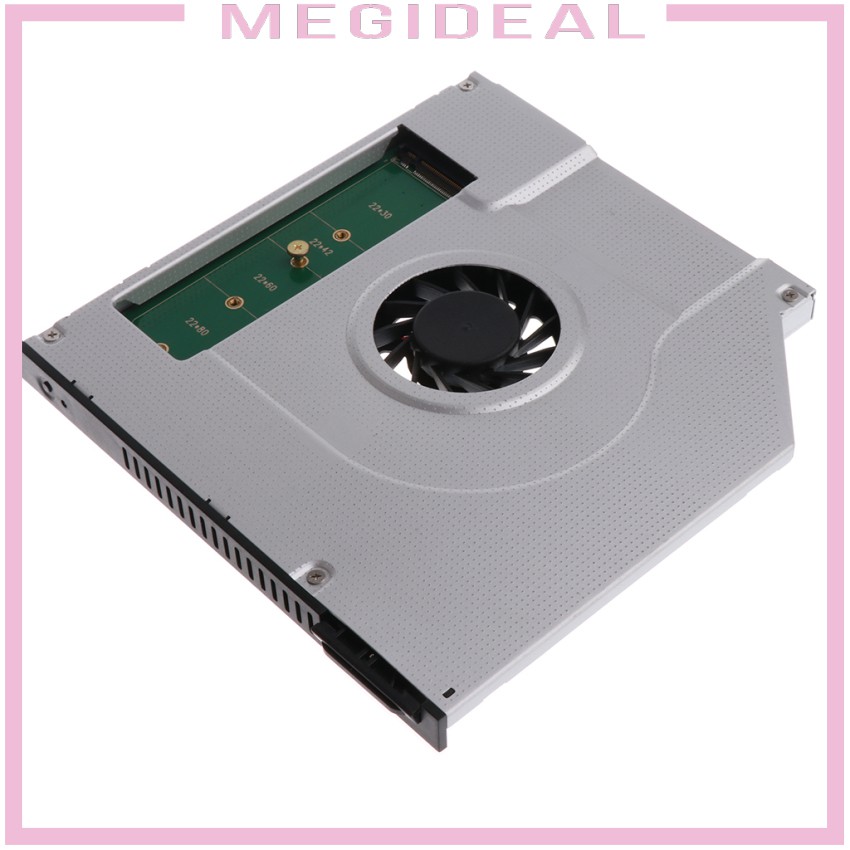 Laptop Internal M.2 NGFF SSD to 9.5mm SATA Optical Caddy CPU Cooler Fan