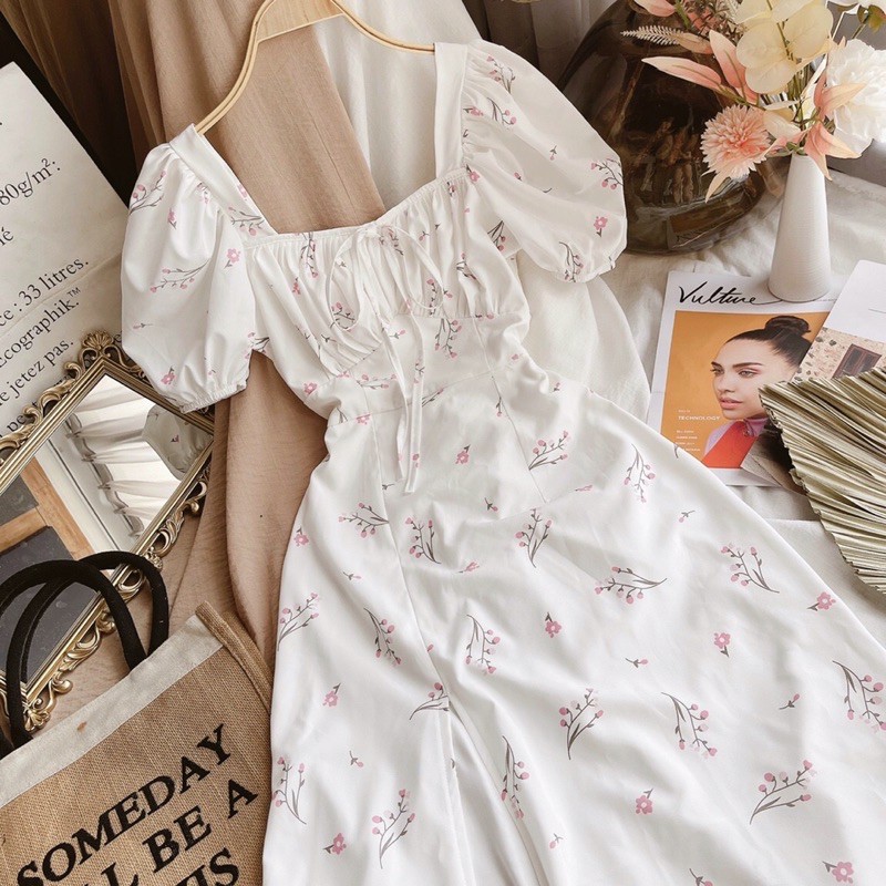 Đầm maxi hoa sẻ tà siêu xinh-[FREESHIP-MẶC LÀ XINH-] váy trắng dự tiệc siêu sang chảnh,siêu phẩm du lịch hè 2021 | BigBuy360 - bigbuy360.vn