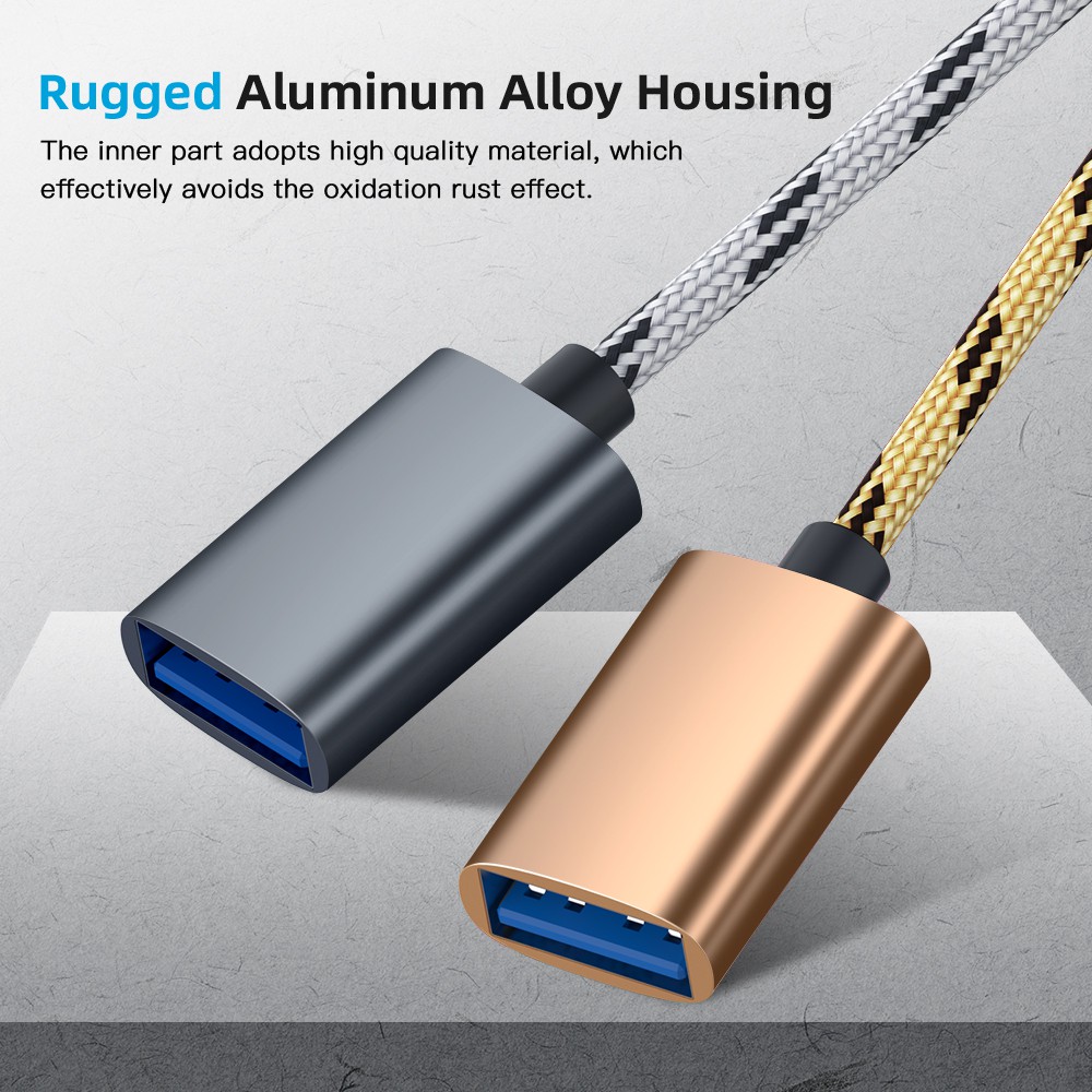 Dây cáp chuyển đổi OTG 2 trong 1 cổng USB 3.1 Type-C và Micro USB sang USB 3.0 cho điện thoại máy tính bảng
