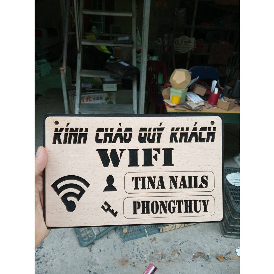 Bảng Gỗ Wifi - Password - Mẫu wifi,password