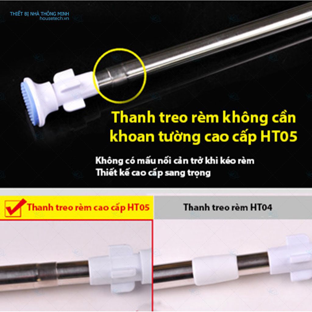 Combo thanh treo rèm cao cấp + tặng 10 móc treo rèm