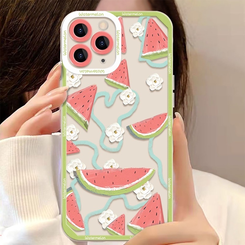 Ốp Điện Thoại Silicon Mềm Trong Suốt Họa Tiết Trái Cây Mùa Hè Dễ Thương Cho Iphone 13 12 11 Pro MAX X XS MAX XR 6 7 8 Plus