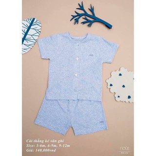 Bộ cài thẳng vân ghi/hồng tím Nous