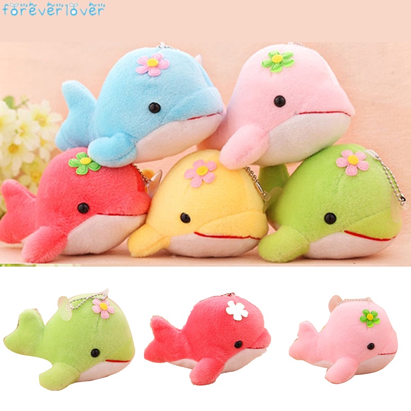 Set 3 Móc Khóa Hình Cá Heo Nhồi Bông Dễ Thương