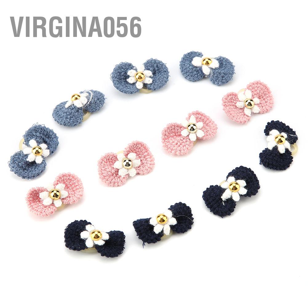 Virgina056 Virgina056 12 Cái Phụ Kiện Tóc Cho Thú Cưng Chó Dây Thun Nón Hình Dạng Mèo Mũ