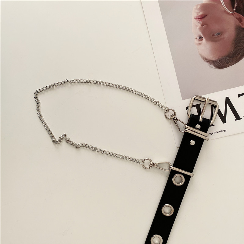 Thắt Lưng Dây Xích Đôi Bằng Kim Loại Thời Trang Đường Phố