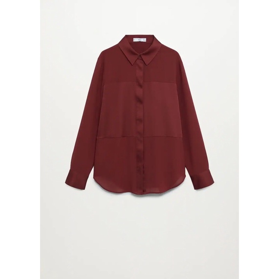 Sơ mi lụa Mango nâu size M newtag chính hãng