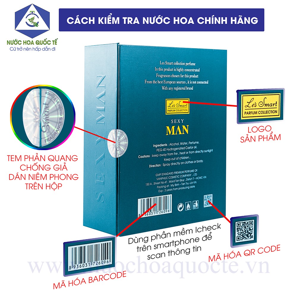 [Có quà tặng] Top 10 Nước Hoa Nam Cao Cấp Le's Smart S.E.X.Y MAN Gold 50ML