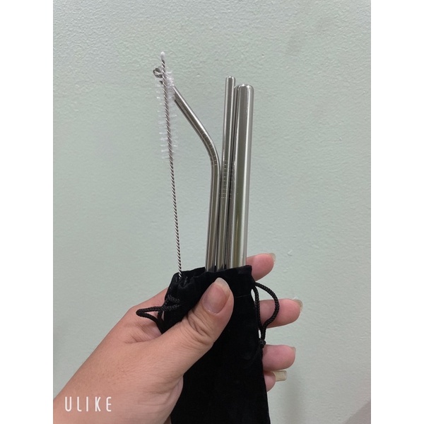 Bộ 3 ống hút inox kèm cọ rửa