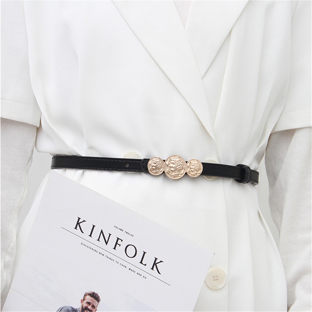 SmileFairyCC【COD &amp; Hàng Có Sẵn】Thắt Lưng Mỏng Co Giãn Đính Nút Hợp Kim Thời Trang Sang Trọng Dành Cho Nữ