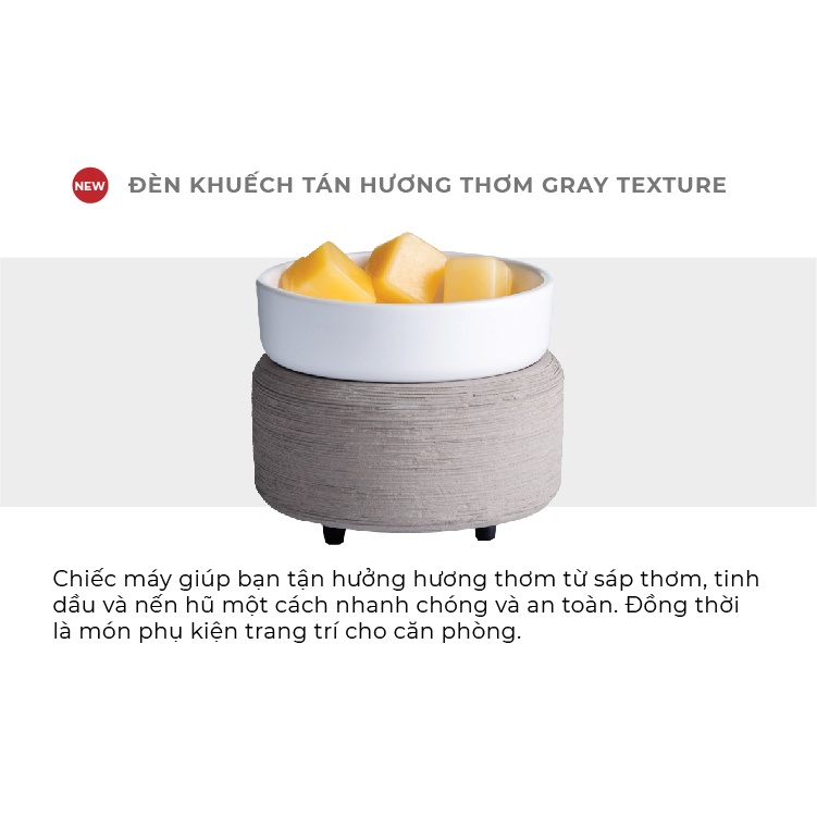 Máy khuếch tán hương thơm 2 trong 1 Yankee Candle - Gray Texture