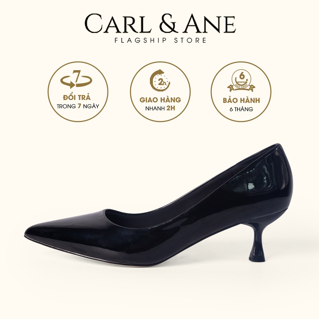 Carl &amp; Ane - Giày cao gót nữ mũi nhọn kiểu dáng công sở cao 4cm màu đen _ CP009