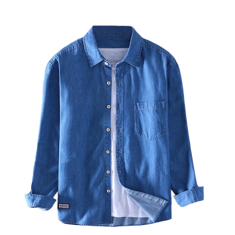 Sơ mi nam DENIM cao cấp. Vải nhập khẩu. Co giãn, chống nhăn, thấm hút thoáng mát.
