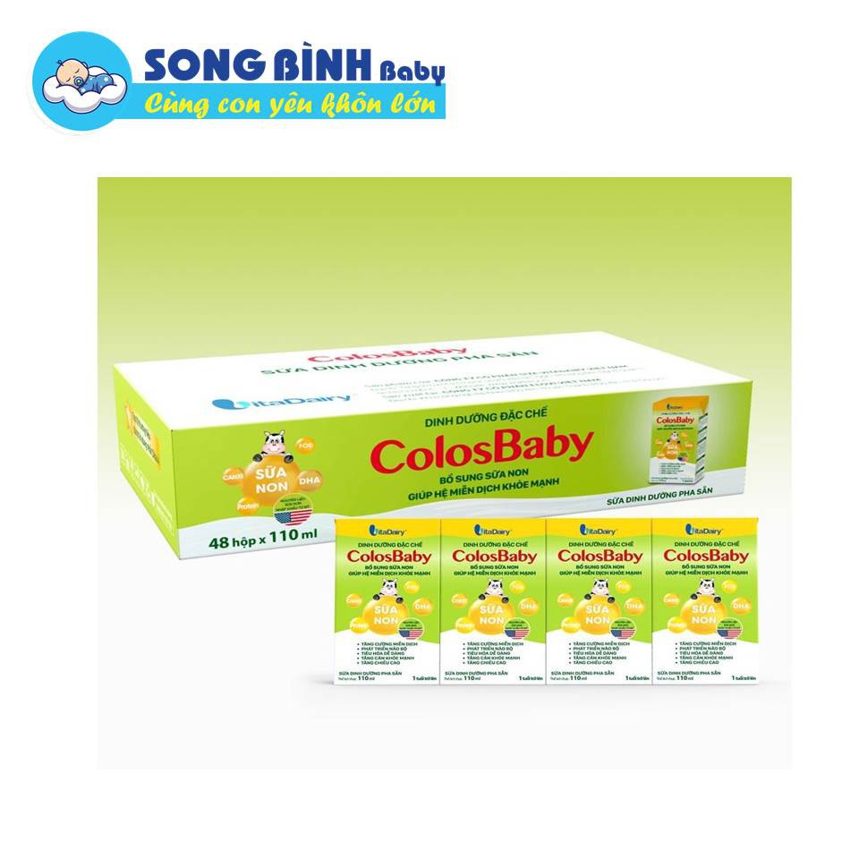 sữa non, sữa bột pha sẵn colosbaby tăng cân, tăng đề kháng 110ml và 180ml dành cho bé từ 1 tuổi trở lên