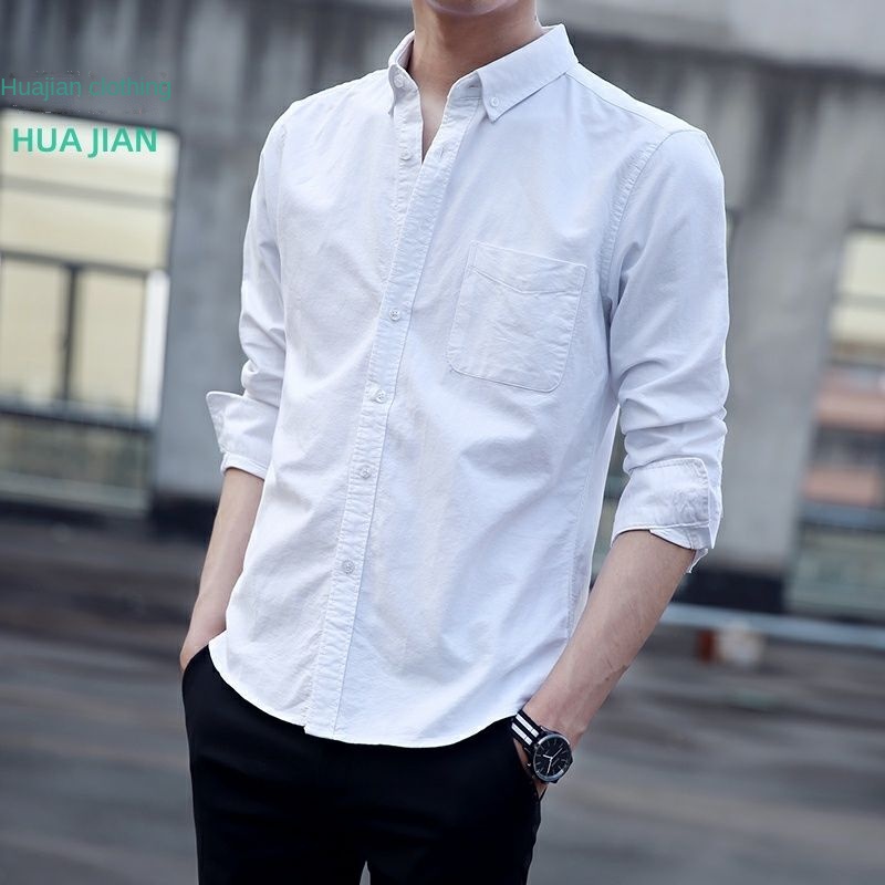 Áo khoác sơ mi denim tay dài phong cách Hàn Quốc thời trang xuân thu cho nam