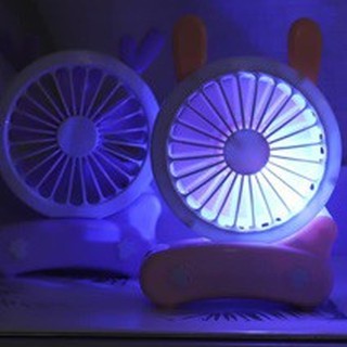 Quạt Mini Fan Chân Gập Cute Có Đèn