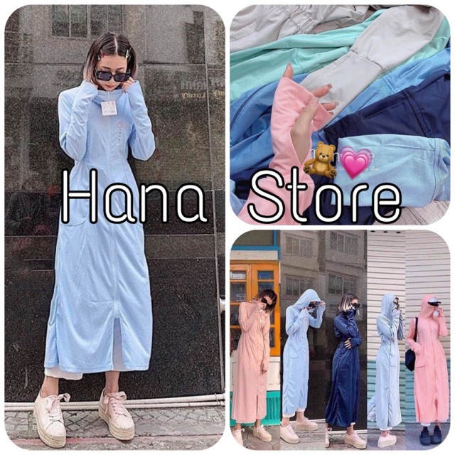 [Mã FAMAYWA giảm 10K đơn 50K] Áo Chống Nắng Toàn Thân Nữ ❤️ Hana Store - Freeship ❤️ Áo khoác chống nắng dáng dài xỏ tay