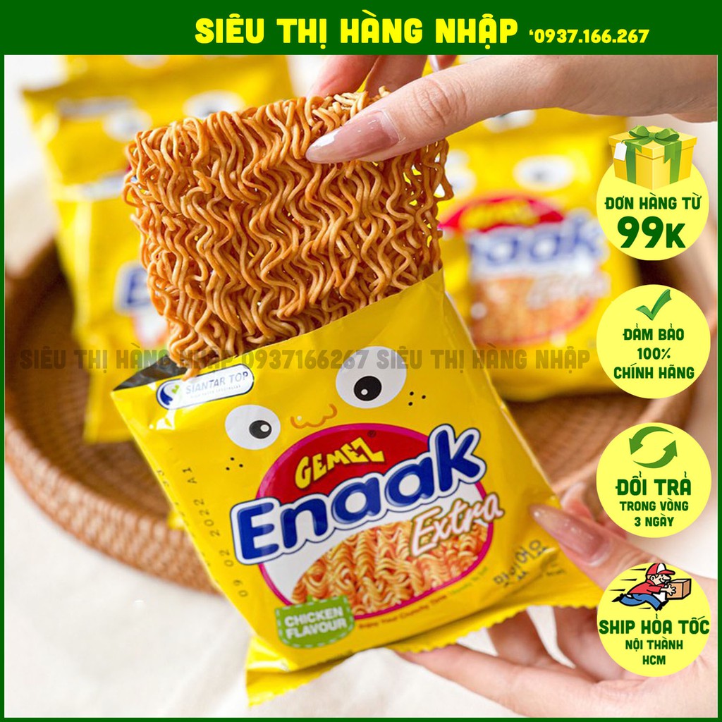 Snack mì Enaak Indonesia 30g cho bé, mì tôm ăn sống, ăn liền